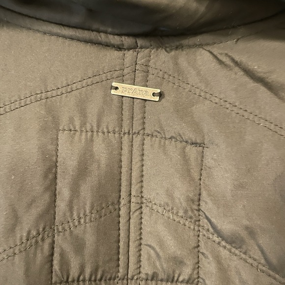 PrAna Diva Quilted Sherpa Lined Long Jacket Size S Black Asymmetrical Zip - Picture 4 of 5